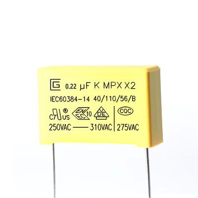Capacitor antiparasitário de 0.22UF 224K P15MM 310VAC para o painel de controlo da fonte de alimentação
