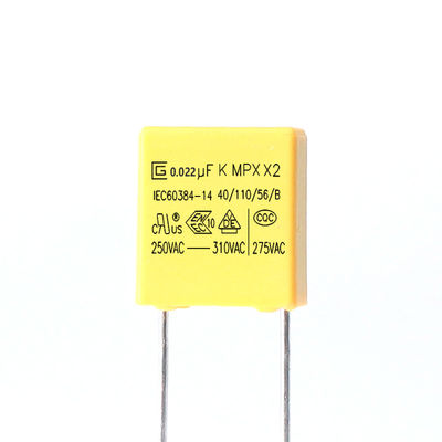 Vida útil longa do capacitor antiparasitário do capacitor da segurança de 0.022UF 250-310V X2