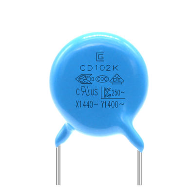 chama cerâmica inoxidável do capacitor da segurança Y1 de 102M 400V P10MM Y5V - retardador prático
