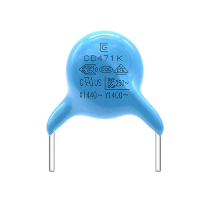 Capacitor da tensão 471K da altura, perda de alta frequência do capacitor da classe Y1
