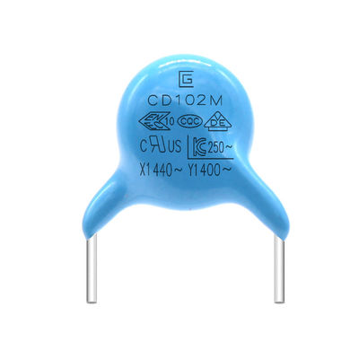 Pacote pequeno da resina do capacitor 102M Flame Retardant Epoxy da segurança do tamanho 400VAC Y1
