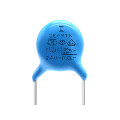 Capacitor cerâmico 300VAC da segurança de 681K Y2 para a fonte de alimentação de comutação