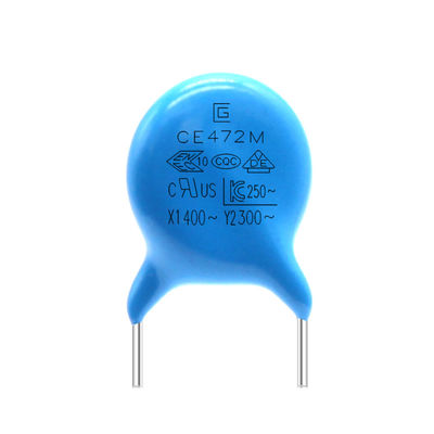 Cor azul do capacitor da segurança Y2 de 300VAC 472M para a fonte de alimentação de comutação