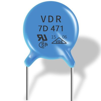 Varistor de óxido metálico rápido da resposta 07D471k P5MM nenhuma polaridade para o cabo de alimentação da C.C.