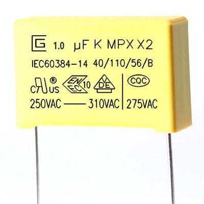 capacitor 1.0Uf com chama excelente - propriedades retardadoras P22.5MM da segurança de 105K X2