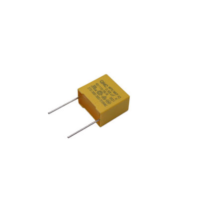 Capacitor de segurança X2 de frequência nominal 50/60Hz em embalagem radial com montagem através de um buraco