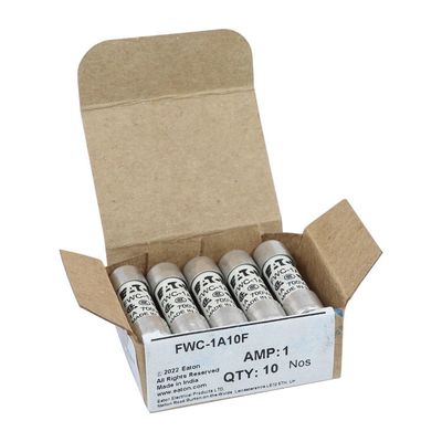 Excelente capacidade de ciclismo e desempenho Cramic Fuse Eaton Bussmann 10 X 38 mm Ferrule Fuse FWC-1A10F