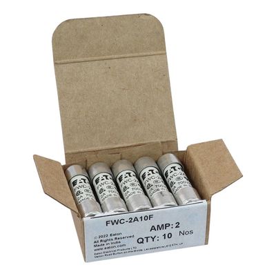 Excelente capacidade de ciclismo e desempenho Cramic Fuse Eaton Bussmann 10 X 38 mm Ferrule Fuse FWC-2A10F
