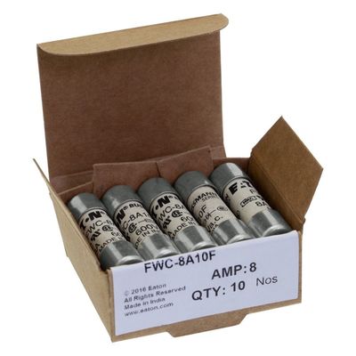 Excelente capacidade de ciclismo e desempenho Cramic Fuse Eaton Bussmann 10 X 38 mm Ferrule Fuse FWC-8A10F