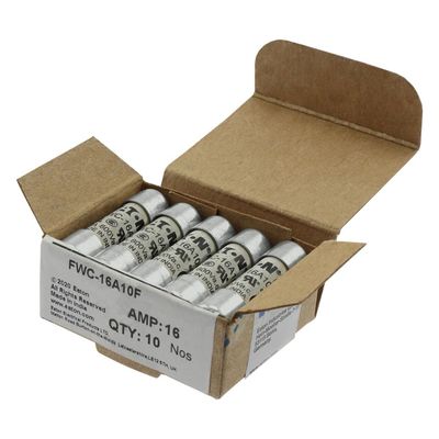 Excelente capacidade de ciclismo e desempenho Cramic Fuse Eaton Bussmann 10 X 38 mm Ferrule Fuse FWC-16A10F
