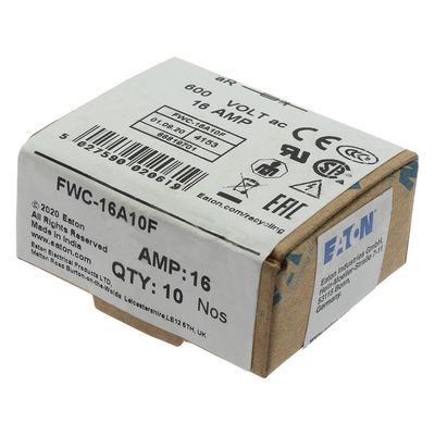 Excelente capacidade de ciclismo e desempenho Cramic Fuse Eaton Bussmann 10 X 38 mm Ferrule Fuse FWC-16A10F