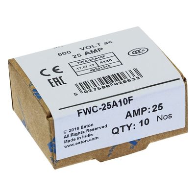 Excelente capacidade de ciclismo e desempenho Cramic Fuse Eaton Bussmann 10 X 38 mm Ferrule Fuse FWC-25A10F