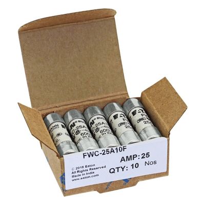 Excelente capacidade de ciclismo e desempenho Cramic Fuse Eaton Bussmann 10 X 38 mm Ferrule Fuse FWC-25A10F