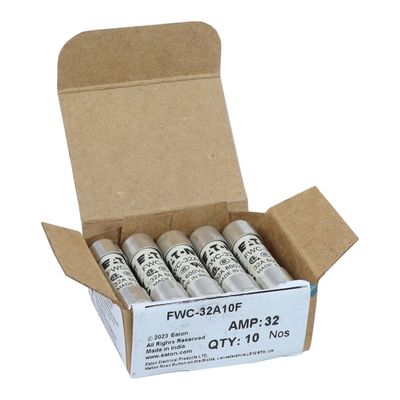 Excelente capacidade de ciclismo e desempenho Cramic Fuse Eaton Bussmann 10 X 38 mm Ferrule Fuse FWC-32A10F