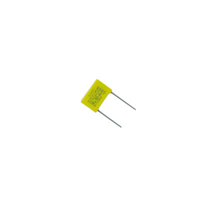 Capacitor de proteção de segurança X2 de frequência nominal 50/60Hz 0.22UF275V com comprimento de fio de chumbo de 15mm, em conformidade com os regulamentos de segurança da máquina de lavar.