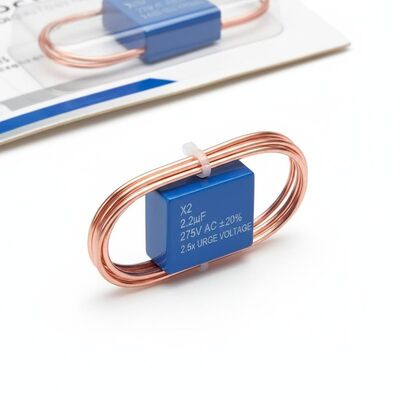 Materiais de fio de chumbo de cobre enlatado X2 Capacitor de segurança Capacidade Tolerância mais menos 20 por cento tensão nominal de sobretensão 2,5 vezes tensão nominal